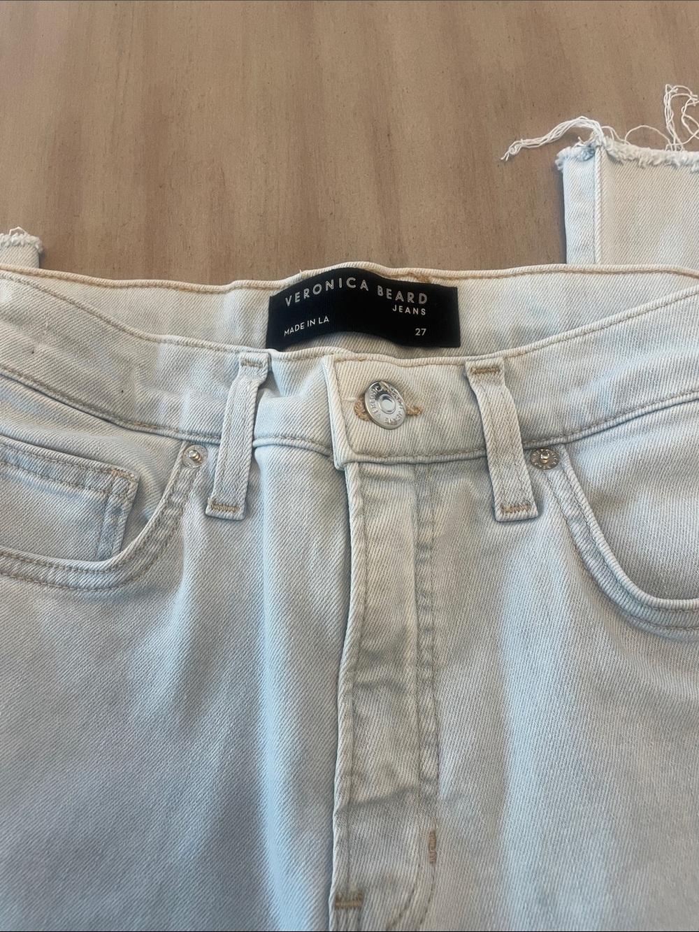 Veronica Beard Pale Blue High-Rise Jeans